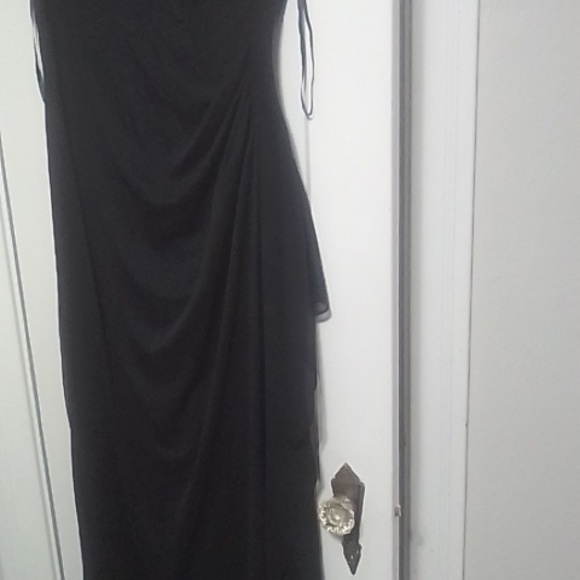 DJ-JAZ. Dark blue evening Gown with sequence around the top Size 16 - Picture 3 of 7